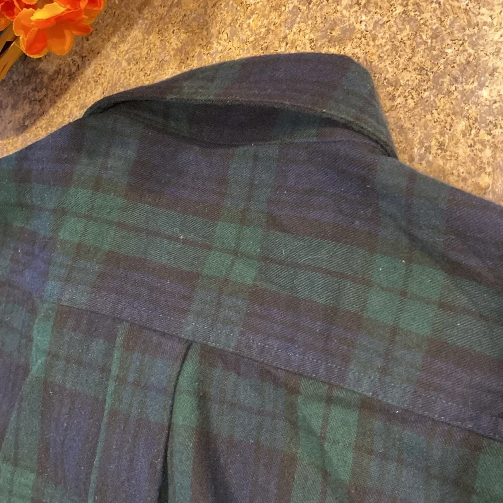 L.L. Bean Long Sleeve Plaid Flannel Cotton Shirt With FLAWS XXL Tall
